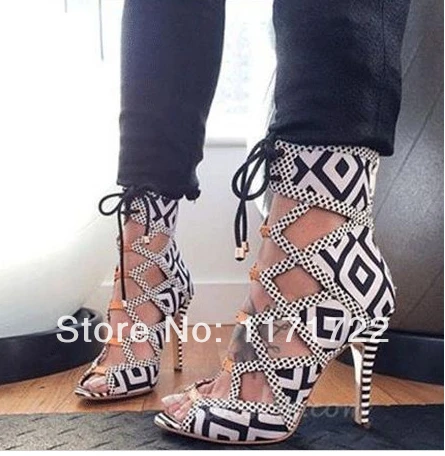 

Cut-Outs lace up discount wholeslae women high heel pumps lace-up cross strap open toe cool gladiator shoes YP01#