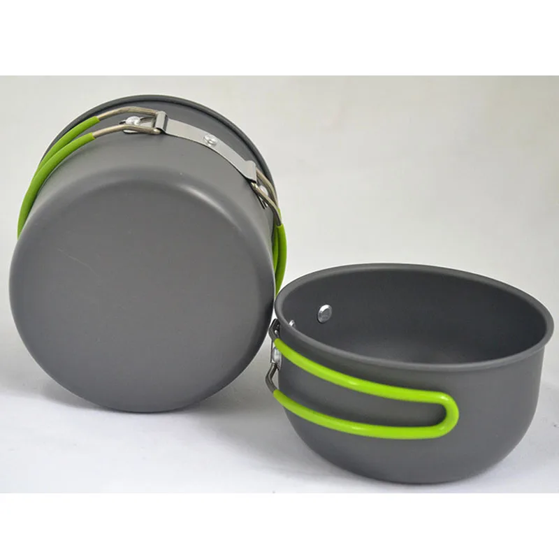4 piezas al aire libre que acampan yendo de utensilios de cocina mochilero Picnic tazón Pan Pot Set