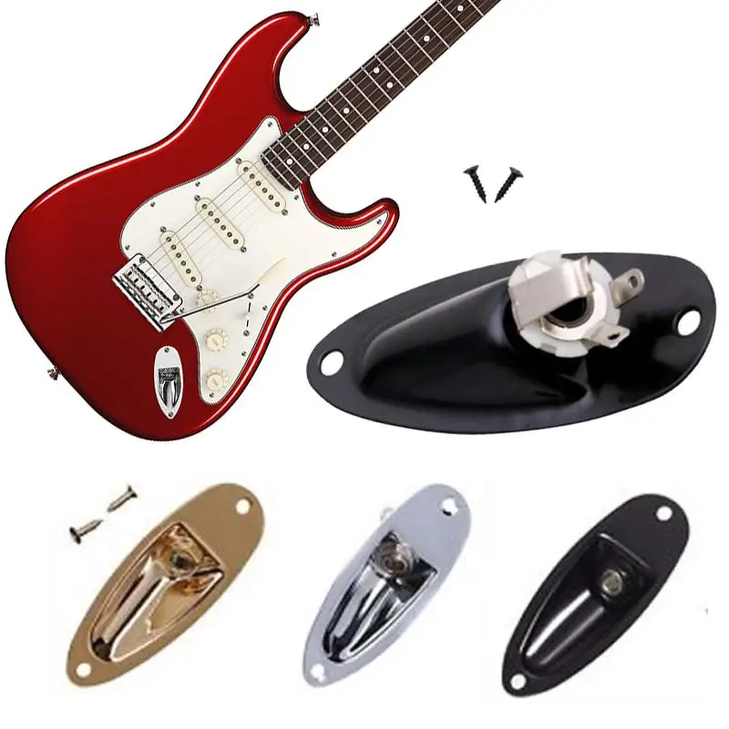 Yuker Electric Guitar Output Input Jack Plate Socket Plug Boat Shaped