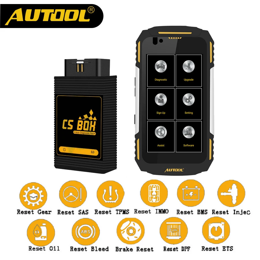 

AUTOOL CS BOX Pro Mdiag Easy Diag Airbag OBD2 Scanner Bluetooth Multi System Diagnostic IP67 Water Dust Shock Proof Free Phone
