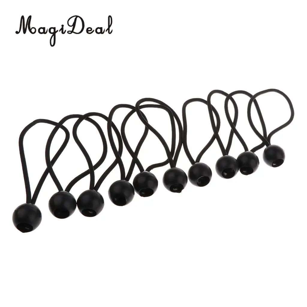 10 Pieces 16cm Heavy Duty Ball Bungee Cord Tie down Cord Canopy Straps Travel Luggage Tie Camping Tent Fixing Rope Tent Acess