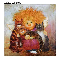 ZOOYA 5d алмазов картина ангел diy алмаз вышивка ангел кошка мозаика полный квадрат дрель живопись по номерам F1101