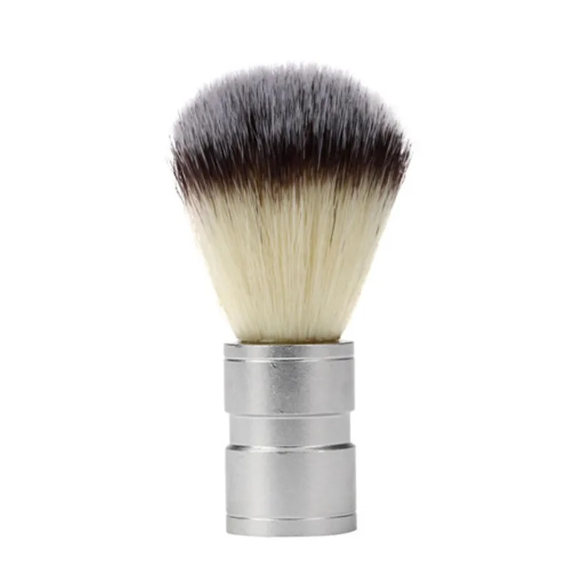 Мужская кисть из серебристого барсучьего волоса, щетка для бритья, нержавеющая металлическая ручка, парикмахерский инструмент B
