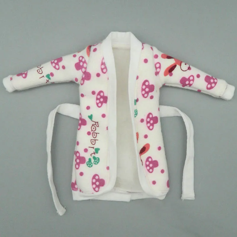 Mini Doll Accessories Bathrobe Bathroom Suits Winter Pajama Wear Sleeping Casual Clothes For Barbie Doll Play