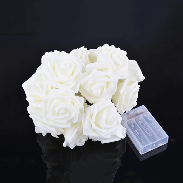 GRN-FLASHING led string lights 2m/3m/4m/5m/10m rose flower shape colorful inside light  for Garden party wedding decoration