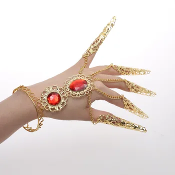 

1pc Indian Thai Finger Golden Jewelry Belly Dance Dancing Finger Cot Costume