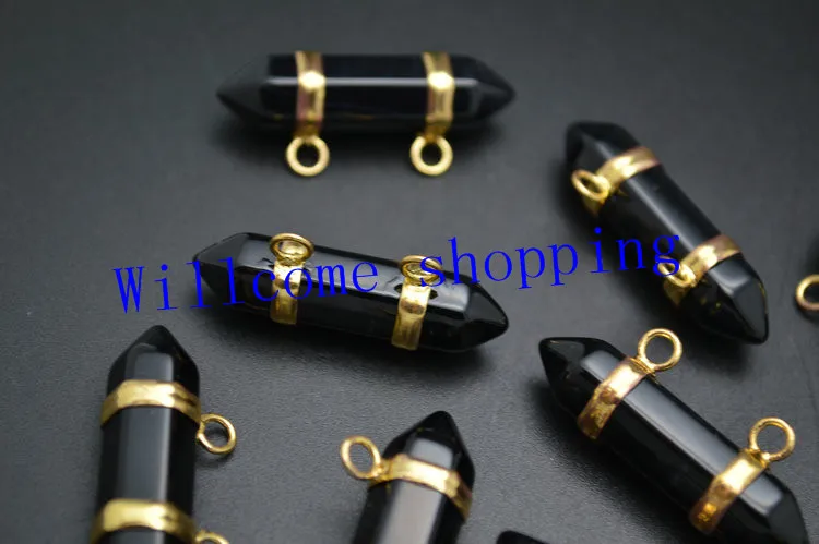 Кулон из синтетического камня с двумя петлями 10x30 мм|pendant hanger|pendant settings white goldpendant