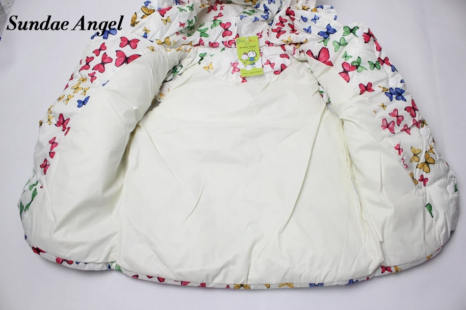 Sundae Angel/Детский жилет для маленьких девочек теплая верхняя одежда с капюшоном и принтом бабочки; пальто безрукавки; одежда для детей 2-6 лет