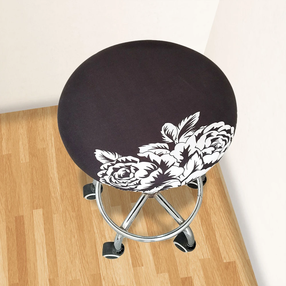 Круглый чехол для стула чехлы на барные стулья эластичный чехол для сиденья круглый стул барный стул цветочный принт домашний чехол для кресла - Цвет: 16