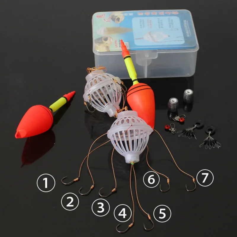 2 set with Box fishing set floats/sinkers/explosion hook 7 Strong