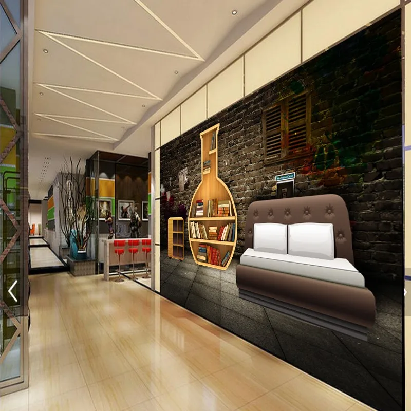 العرف صور خلفيات 3d ستيريو مكتبة مكتبة خزانة دراسة الرجعية مخطط جدار خلفية جدارية جدار خلفية