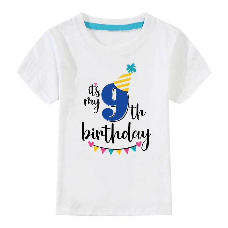 Boys Birthday Shirts 4 Years Summer Cotton T Shirt For Boys Kids Fashion Kids Clothes Cotton Children Clothes Kids White Shirt - Color: White-09