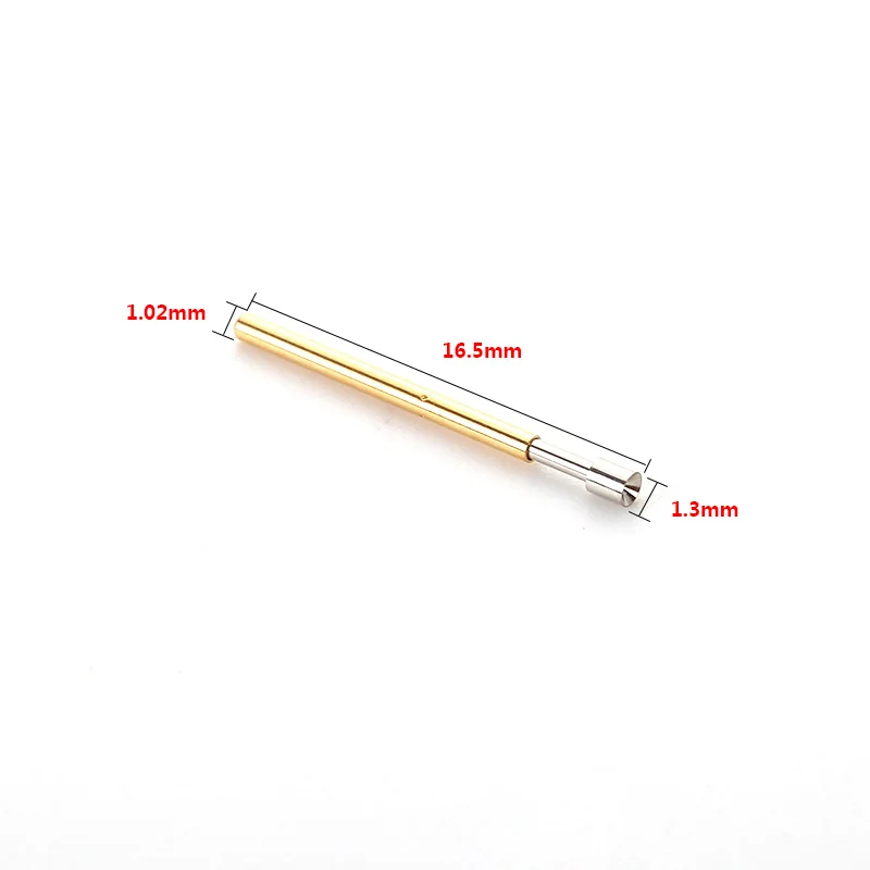 100Pcs P75-A Nickel Plated Springs Test Probe Brass Tube Outer Diameter 1.02mm Total Length 16.5mm Electronic Test Probe Tool