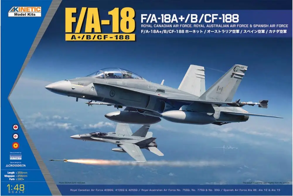 

Kinetic 1/48 F/A-18A+/B / CF-188 Royal Australian Canadian Air Force Spanish Air Craft Kit