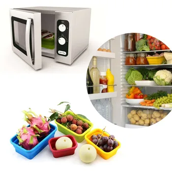 

50pcs Folding Silicone Lunch Box Food Storage Container Kitchen Microwave Tableware Portable Household Outdoor Food box