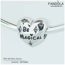 Подходит для Pandora Браслеты 925 пробы серебряные подвески волшебный прозрачными камнями сверкающие начать сердце серебряный медальон для женщин DIY ювелирных изделий