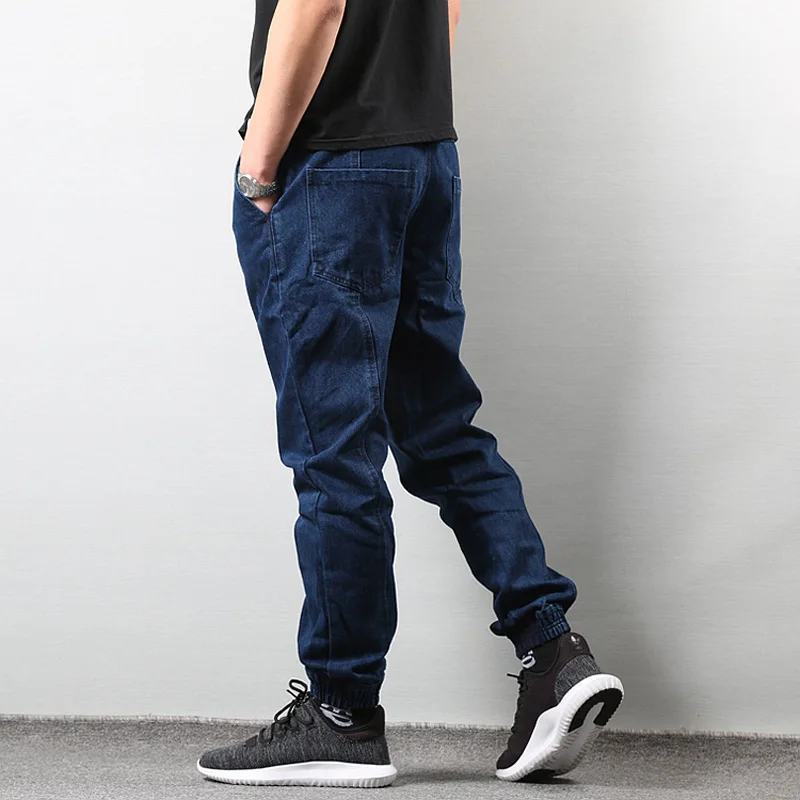 Japanese Style Fashion Men's Jogger Jeans Black Blue Color Streetwear Punk Pants Hip Hop Jeans Men Slim Fit Cargo Pants Homme Japanese Style Fashion Men's Jogger Jeans Black Blue Color Streetwear Punk Pants Hip Hop Jeans Men Slim Fit Cargo Pants Homme