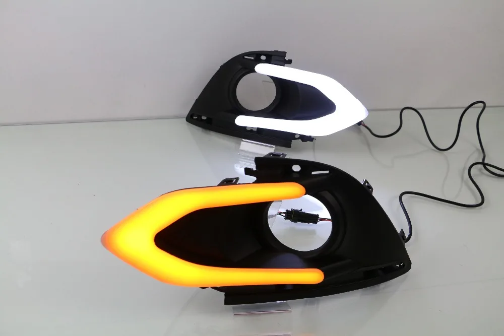 

Osmrk LED DRL daytime running light for Mitsubishi MIRAGE 2016 2017, wireless switch, yellow turn signals, dimmer function