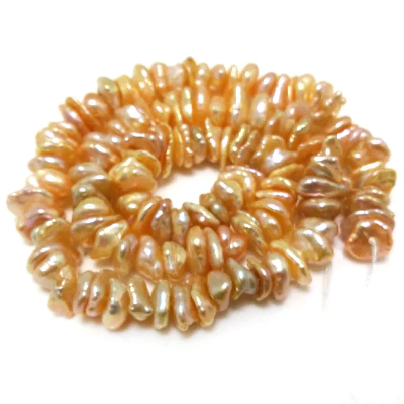 

16 inches 7-8mm Natural Pink Nugget Shape Baroque Keshi Pearl Loose Strand