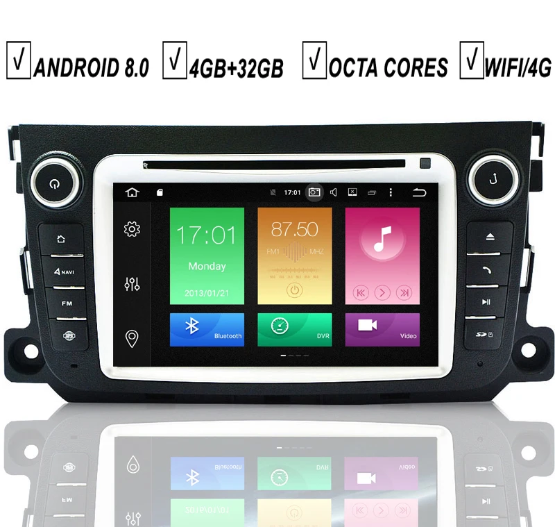 Автомобильный DVD плеер с GPS автомобильный Android 8 0 для Mercedes Benz SMART Fortwo 2011 2012 2013 2014 Octa