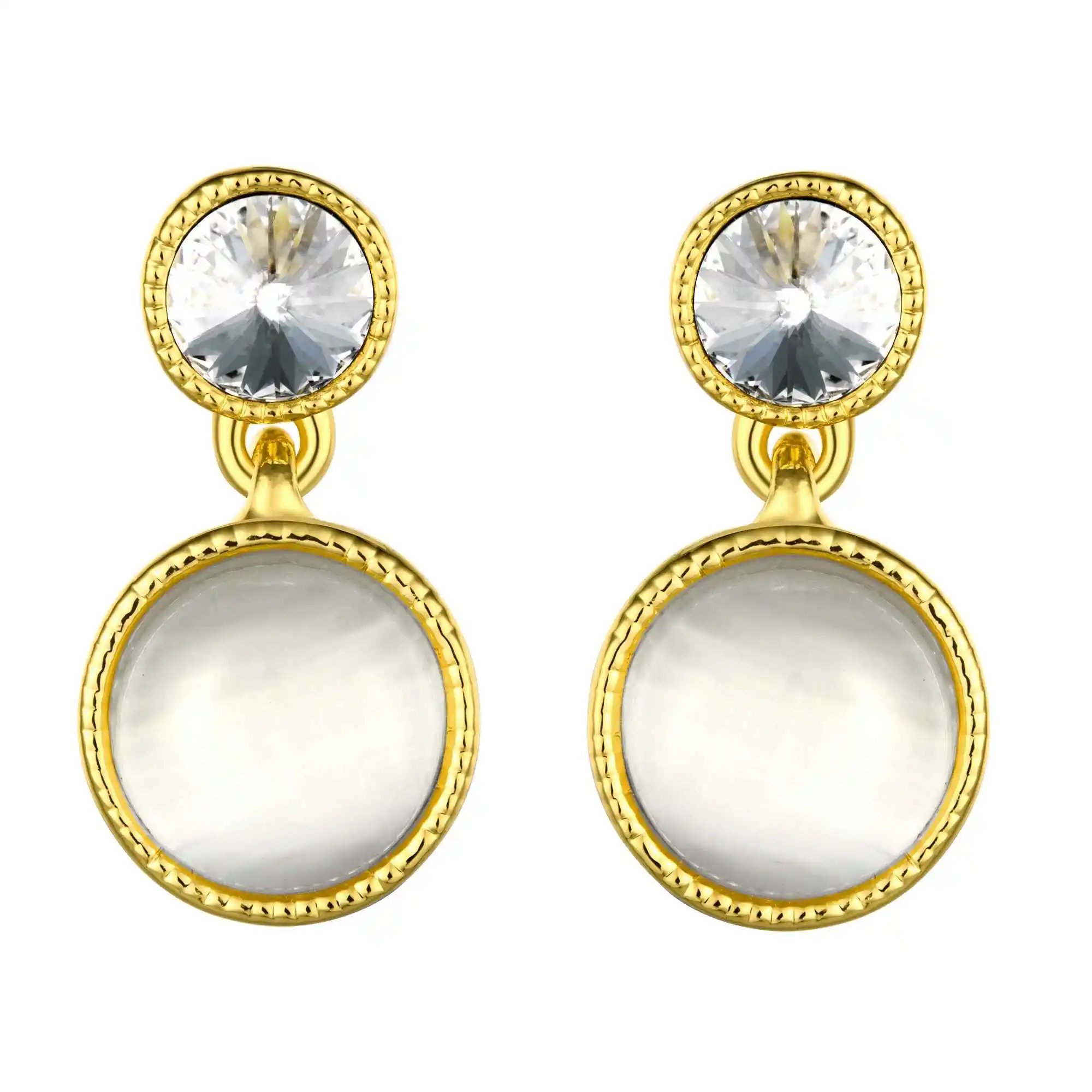 

Hot sell online shopping india Gold plating earings Double inlay bead stud cuff sport SMTPE1022