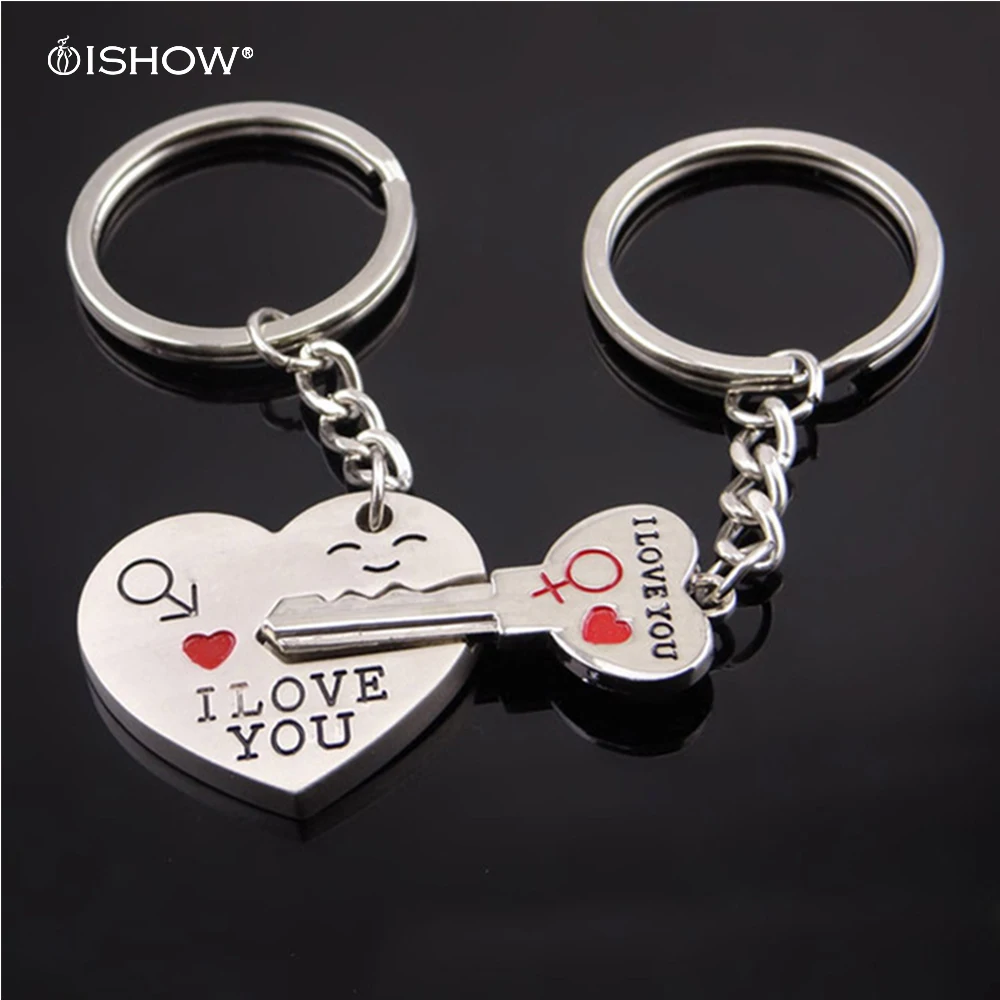 Couple Keychains I LOVE YOU Heart Keychain Ring Key Chain Lover