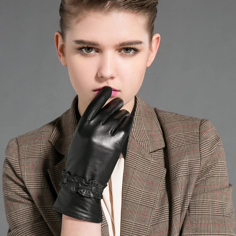 2017 New Fashion Genuine Leather Gloves Women's Autumn and Winter Suede