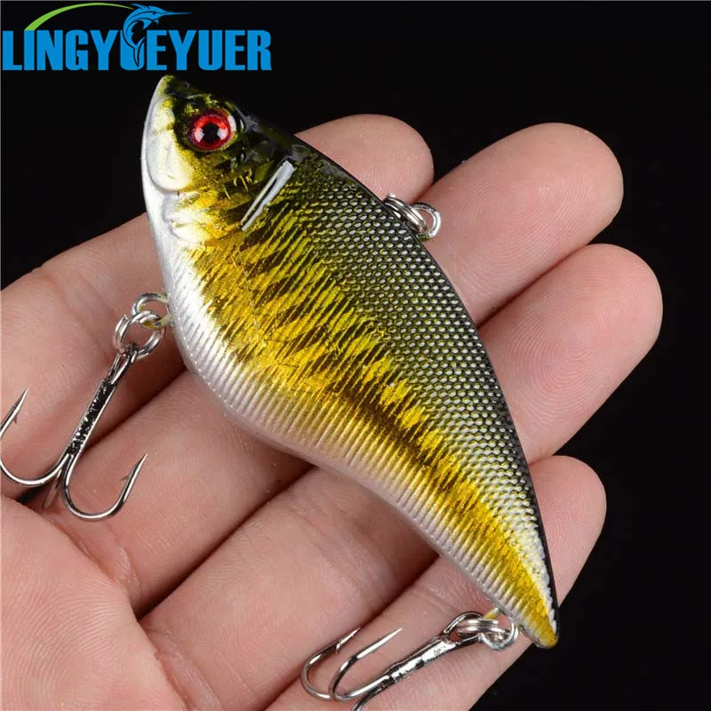 1PCS 17G Hard VIB Lures 7CM Fishing Bait Treble Hooks Sinking Crankbait Fishing Tackle