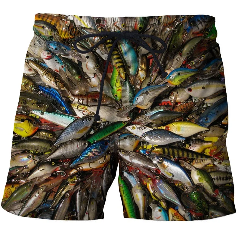 Новые модные мужские шорты с 3d принтом рыбы, пляжные шорты harajuku, мужские шорты с базовым принтом, летние прямые поставки S-6XL