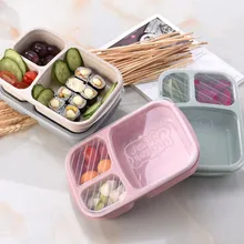 Japanese Lunch Boxs Box 3 Grid With Lid Microwave Food Box Fruit Storage Container Boxes Dinnerware Set For Kids Picnic Food
