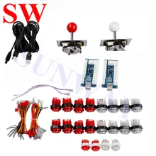 2 игрока Комплект Аркады своими руками с PS3/PC/XBOX360 pcb светодиодный игровой пульт управления для аркадного джойстика и осветленных аркадных кнопок наборы