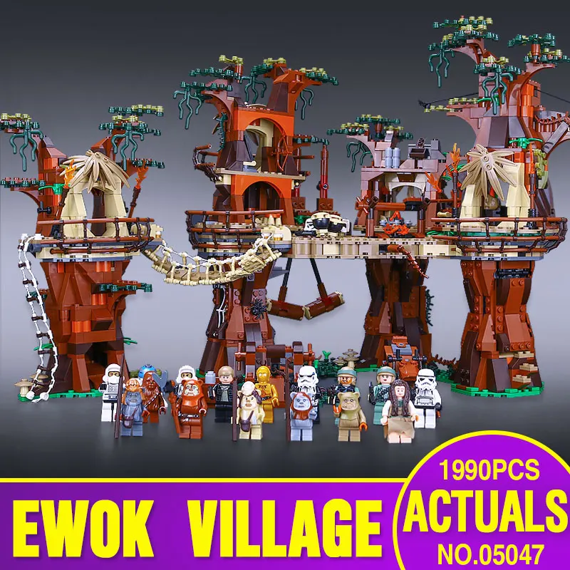 1990pcs font b Lepin b font 05047 Star Wars Ewok Village Building Blocks Juguete para Construir