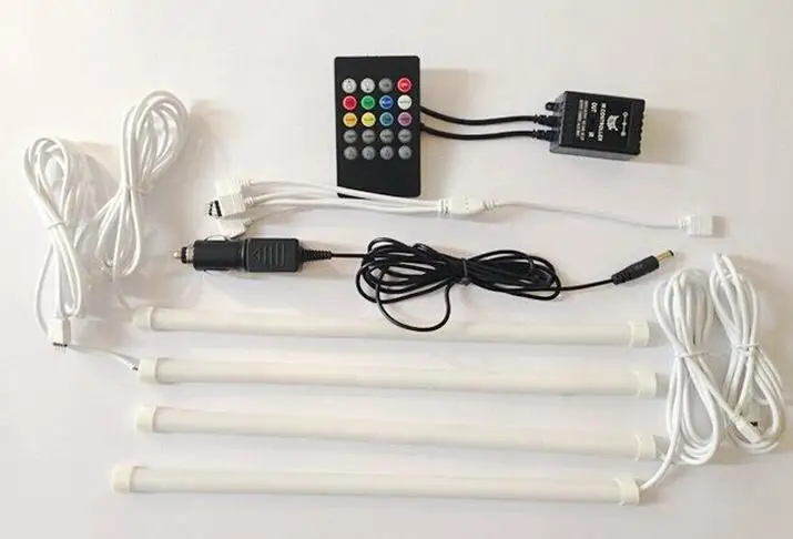 

New design Voice control 12V Car Interior Music RGB LED mood light Strip Light Sound Control Atmosphere Lamp Kit