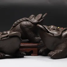 Ручной работы Исин аутентичный фиолетовый цвет глины бусины Золотой жаба чай ПЭТ фиолетовый песок чайный набор кунг-фу домашний декор мебель