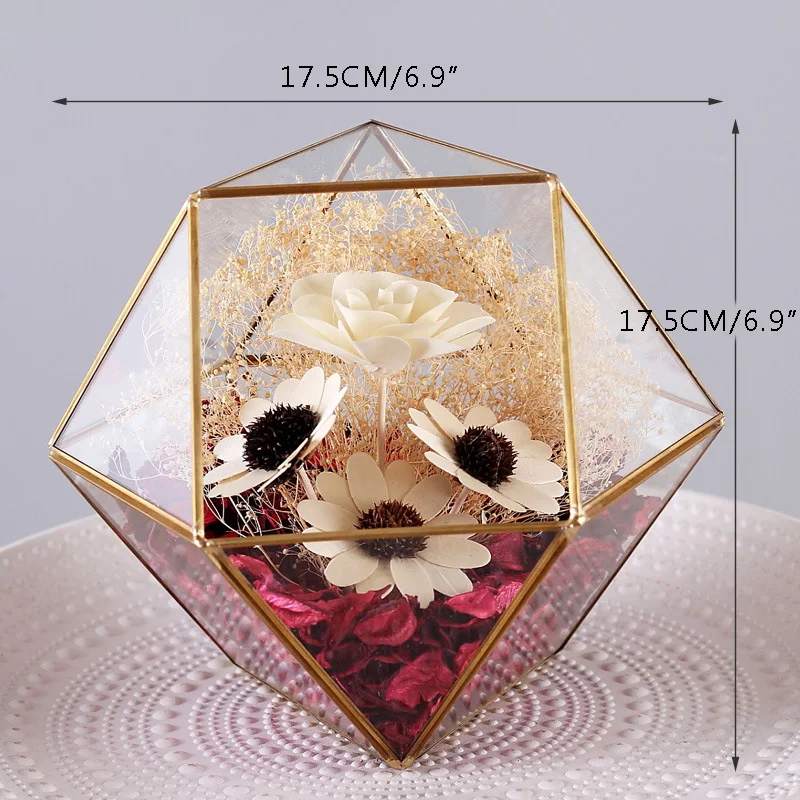 Скандинавское украшение, стеклянная ваза, стеклянная крышка, сушеный цветок, микро пейзаж, ваза для цветов, ремесла, украшение дома, аксессуары, современные