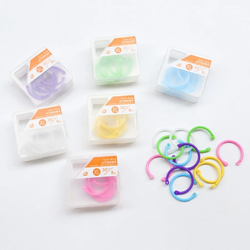 

1 Box Creative Transparent Colorful Plastic Circle Ring Clips Albums Loose-Leaf Book Binder Hoops Kids Office Binding Supplies