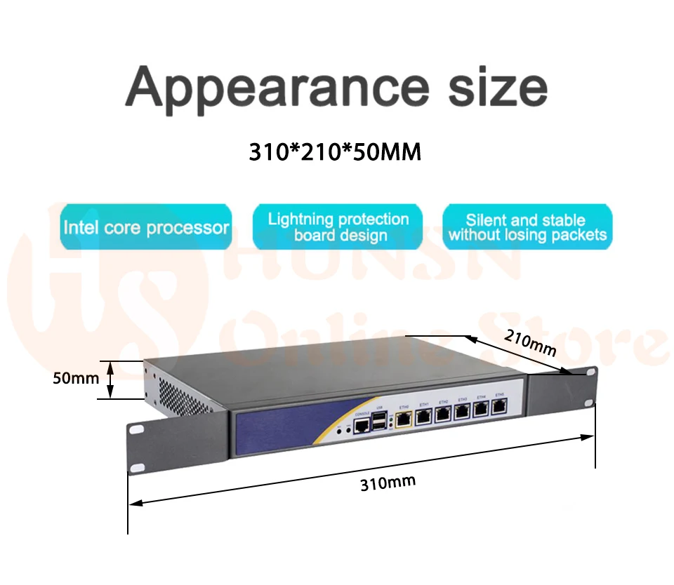 Firewall Mikrotik Pfsense Router PC 2117U HUNSN COM RS05 (10)