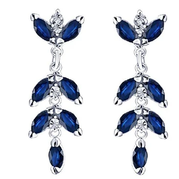 

Brinco Qi Xuan_Fashion Jewelry_Dark Blue Stone Elegant Flower Stud Earrings_S925 Solid Silver Earrings_Factory Directly Sales