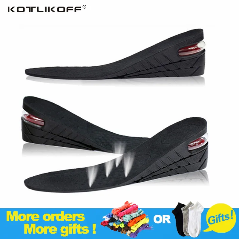 3 Layer 6CM Height Increase Insoles Adjustable Ergonomic Design Air Cushion Invisible Lift Pads soles for
