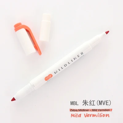 1pcs Kawaii Japanese Zebra Mild Liner Highlighter Pen Fluorescent Double Headed marker Pen Color Mark Pen Cute Stationery - Цвет: MBL MVE