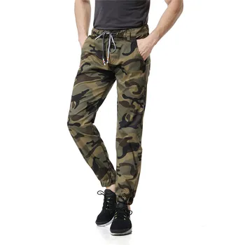 

New Large size Men's Casual trousers cotton Elastic waist Camouflage Overalls pants feet pants Multi-pocket pants Size 28- 36 38