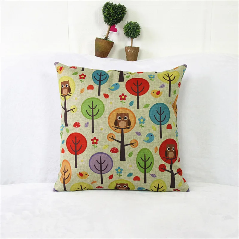 التعاقد و وسادة للمتوكئا على من الكرتون لطيف البومة وسادة القطن سادات مكتب أريكة مربع الوسائد