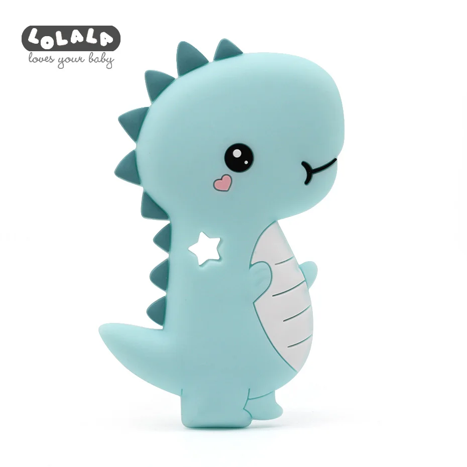 Baby Dinosaur with Silicone Chew Toys Safe Baby Teether Teething L