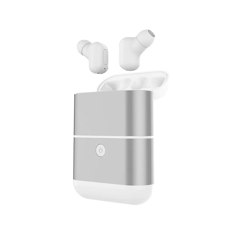 Наушники YTOM Pro Bluetooth 5,0, Hifi наушники с микрофоном, беспроводная гарнитура с зарядным устройством, наушники для xiaomi iphone huawei - Цвет: Серебристый
