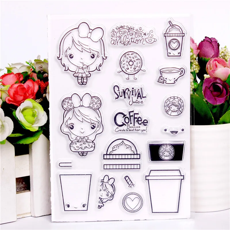 

Little girl Transparent Clear Stamps for DIY Scrapbooking/Card Making/Kids Christmas Fun Decoration Supplies