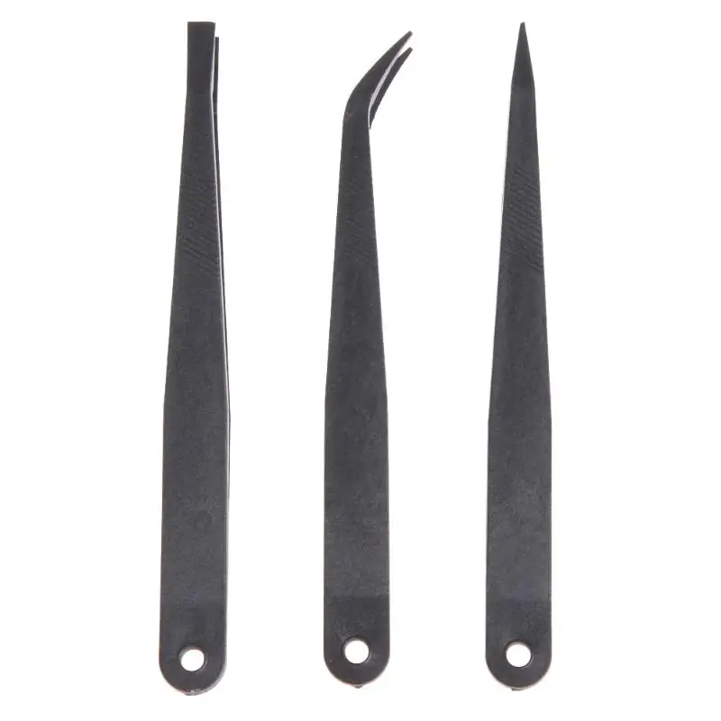 3 en 1 Pinzas antiestáticas Kit calor plano curvado Pinzas Set Kit de herramientas de reparación para iPhone cerámica 3 en 1 Pinzas antiestáticas Kit calor plano curvado Pinzas Set Kit de herramientas de reparación para iPhone cerámica