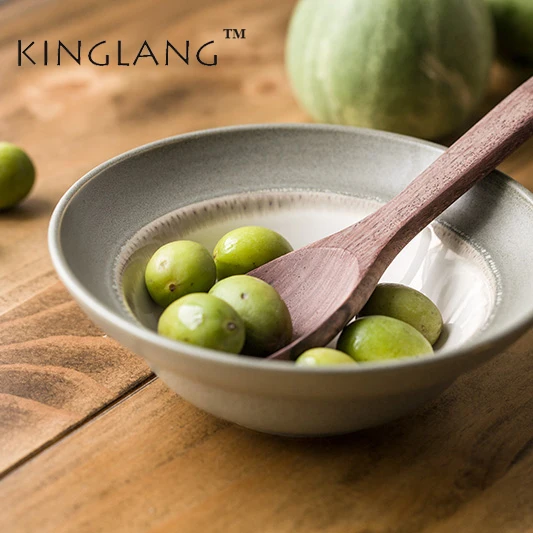 

1PC KINGLANG retro straw hat design bowl rice noodle ramen bowl tableware without spoon