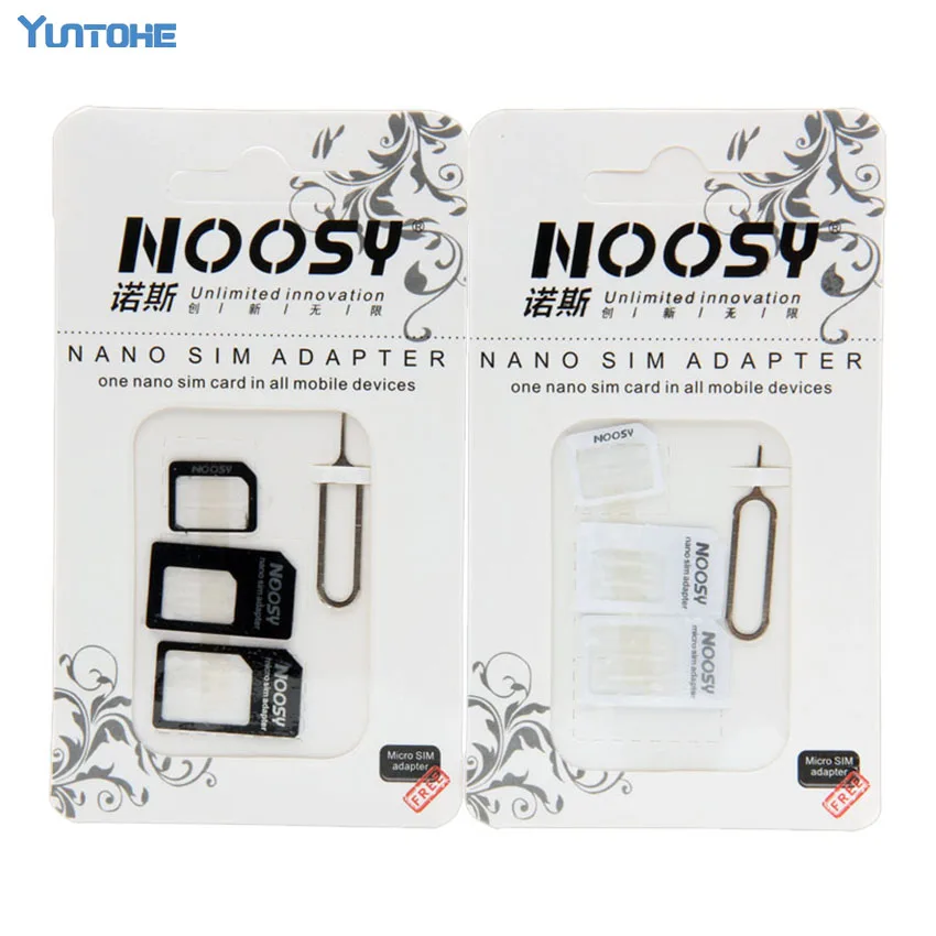 1000sets 4000pcs 4 In 1 Noosy Nano Micro Sim Card Adapter Eject