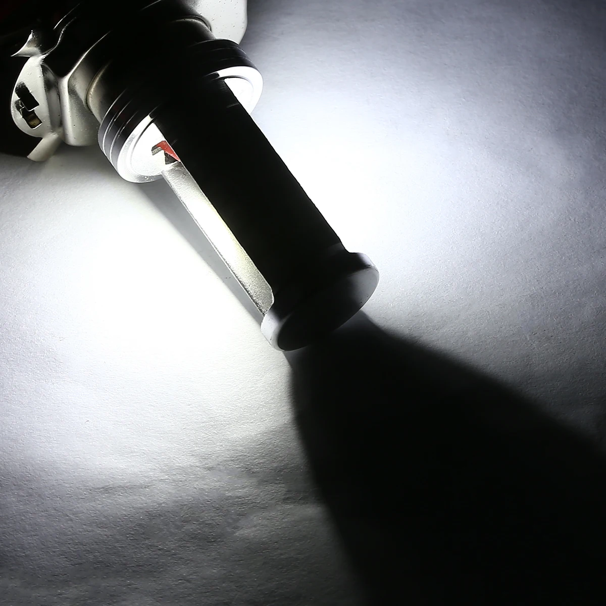 Mayitr 1pc DC12V Motorcycle H4 COB LED Headlight Hi-Lo 12W/8W Beam Front Lamp Bulb White 1200LM