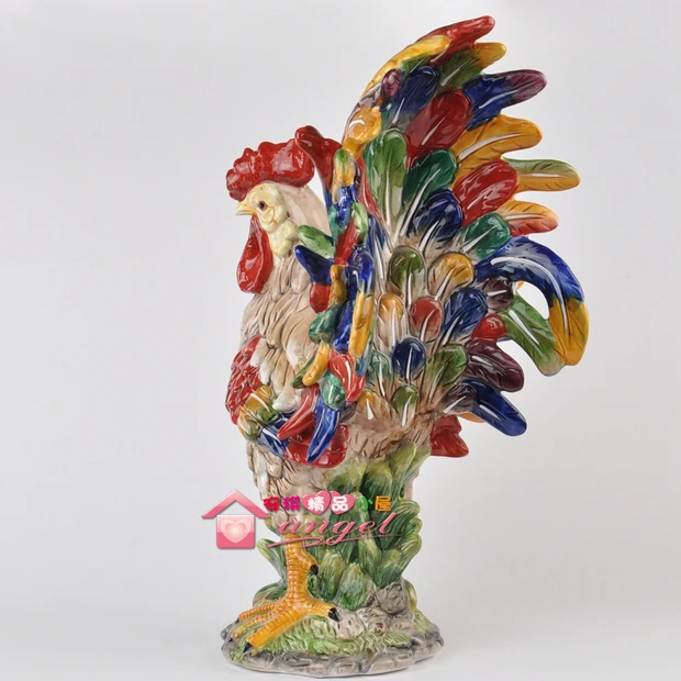 Керамическая многоцветная креативная Статуэтка петуха домашний декор ремесла украшение комнаты петух садовый орнамент фарфоровая статуэтка животного курица